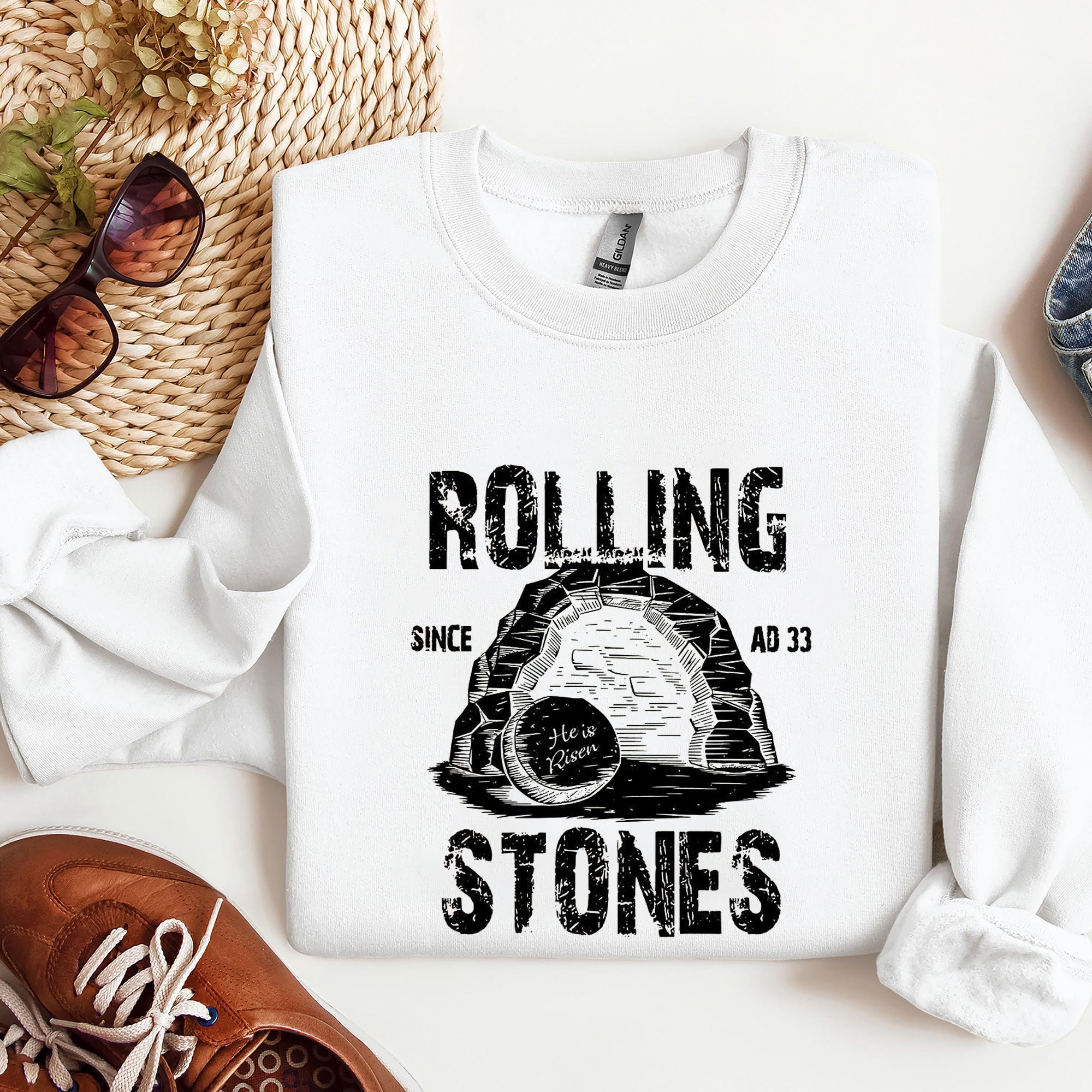 Easter Jesus Shirt, Rolling Stones Shirt, Christian Easter Shirt, Christian Shirt, He is Risen T Shirt, Bible Verse Shirt, Funny Easter Gift. ILAF52